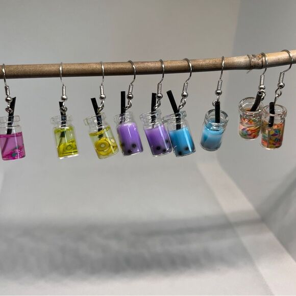 Colorful Bottle Drop Earrings - Picture 7 of 9